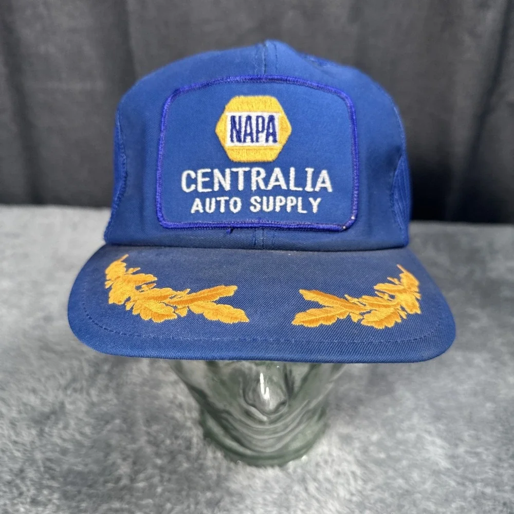 Vintage NAPA Auto Supply Centralia IL Trucker Hat Cap 80s USA Big Patch Snapback
